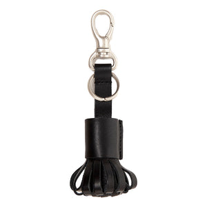 HOBO TASSEL KEY RING COW LEATHER-BLACK