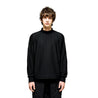 Poliquant THE DOUBLE-FACE WAFFLE & BRUSHED MESH PULLOVER-BLACK