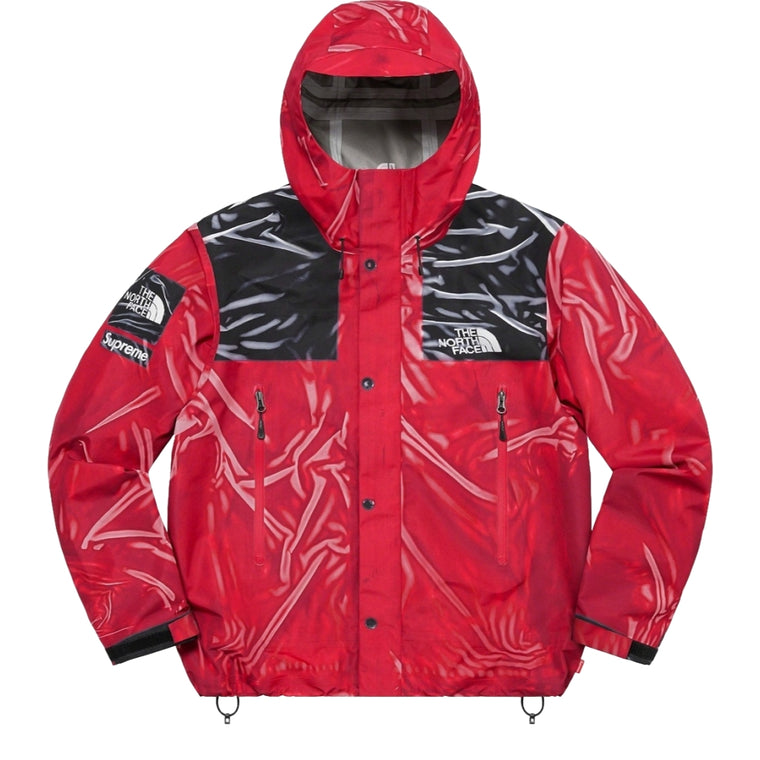 SUPREME TNF PRINTED TAPED SEAM SHELL JACKET-RED