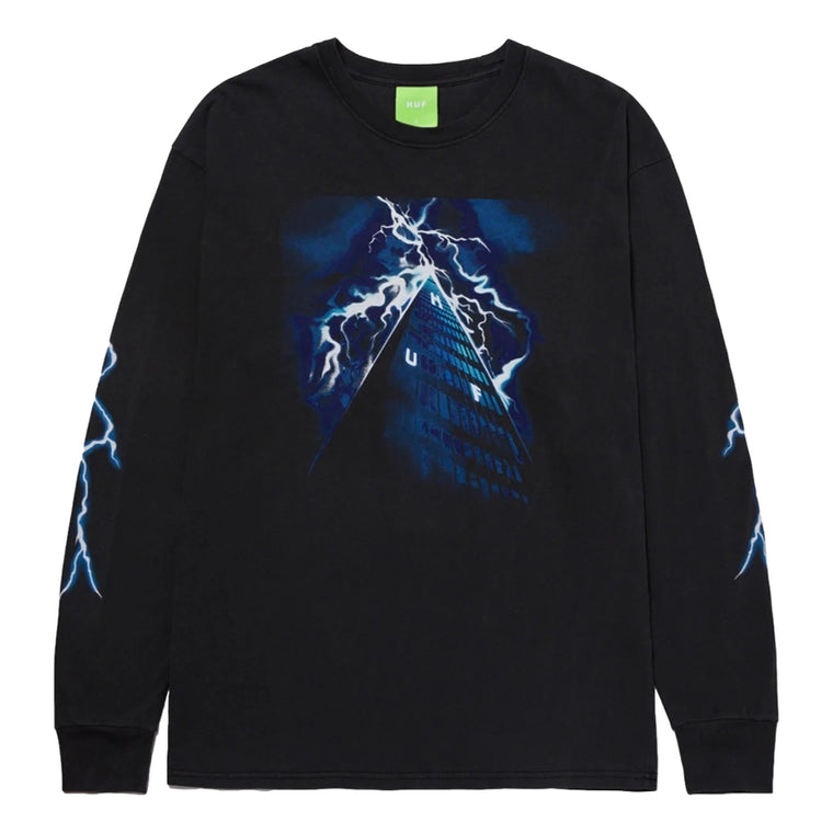 HUF TRIANGLE OF TERROR WASHED L/S TEE-BLACK
