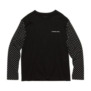 UNIFORM EXPERIMENT L/S DOT SLEEVE TEE-BLACK