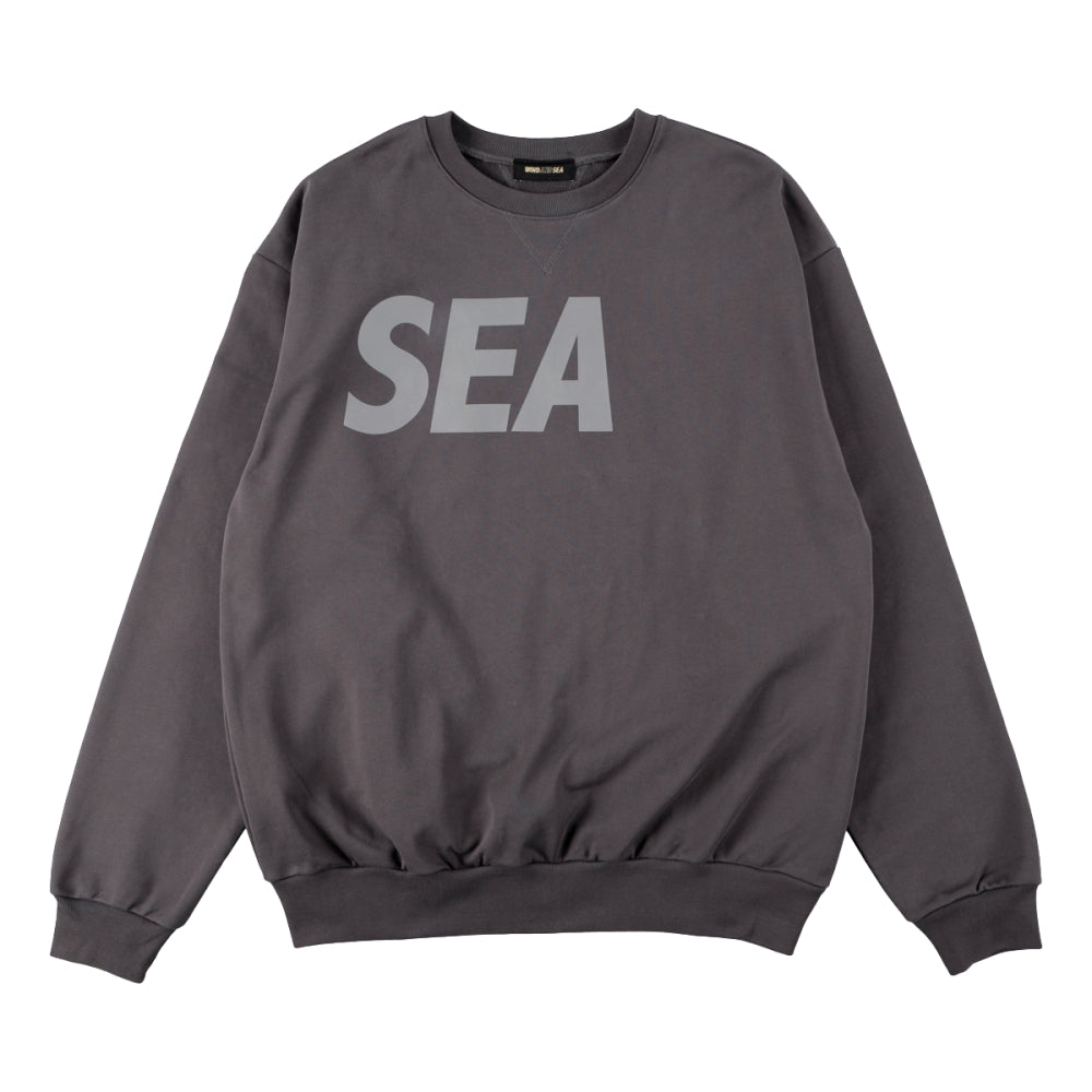 WIND AND SEA BIG SEA CREWNECK-CHARCOAL TAUPE