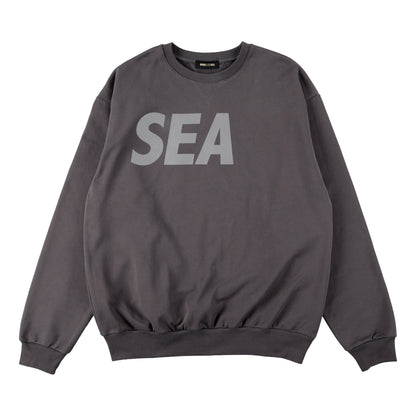 WIND AND SEA BIG SEA CREWNECK-CHARCOAL TAUPE