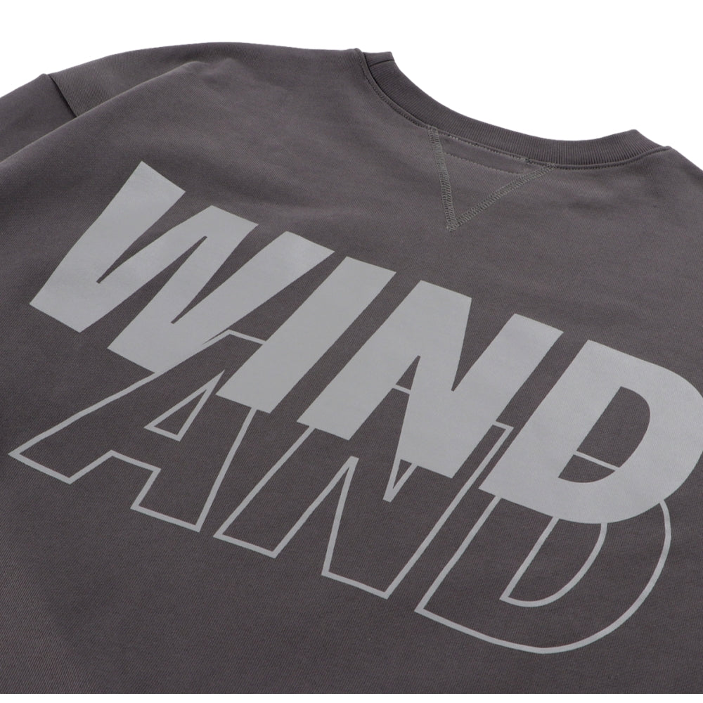 WIND AND SEA BIG SEA CREWNECK-CHARCOAL TAUPE