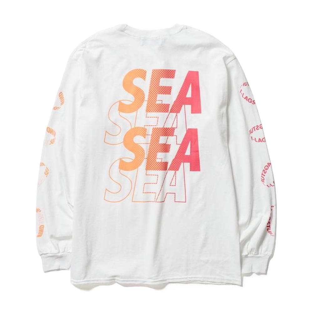 WIND AND SEA L/S TEE-WHITE - Popcorn Store